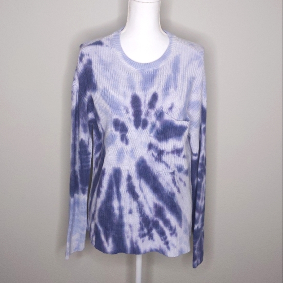 Belldini Blue Tie Dye Sweater Pullover Long Sleeve Knit Nordstrom New Women’s - Picture 3 of 9